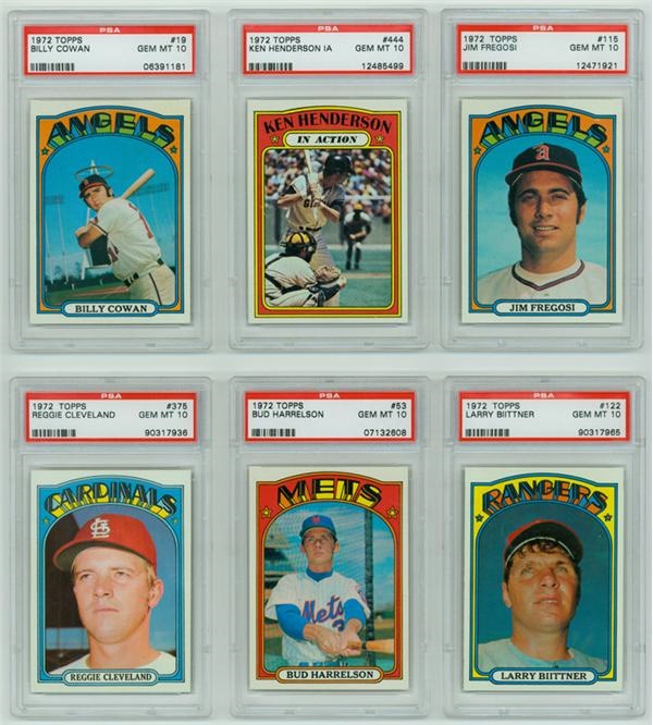 Collection of 1972 Topps PSA 10 GEM MINT (16)