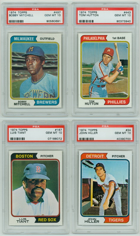 Baseball and Trading Cards - Collection of 1974 Topps PSA 10 GEM MINT (14)