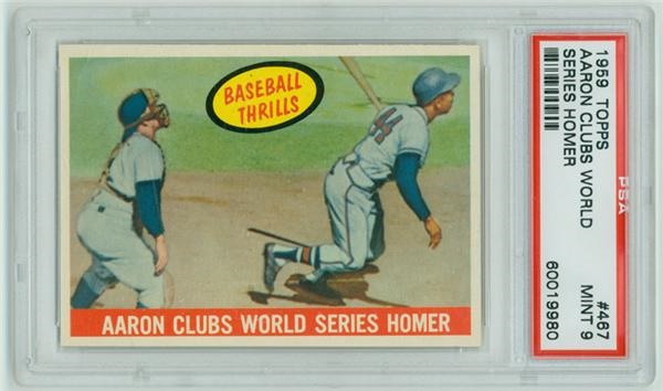 Baseball and Trading Cards - 1959 Topps # 467 Aaron WS Home Run PSA 9 MINT