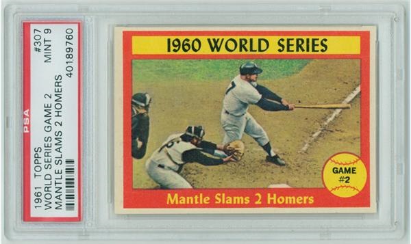 Baseball and Trading Cards - 1961 Topps # 307 Mantle WS Home Run PSA 9 MINT