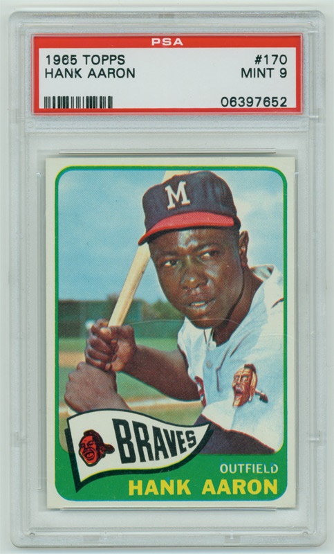 Baseball and Trading Cards - 1965 Topps # 170 Hank Aaron PSA 9 MINT