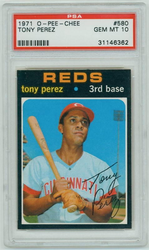 Baseball and Trading Cards - 1971 O-Pee-Chee # 580 Tony Perez PSA 10 GEM MINT 1 of 1