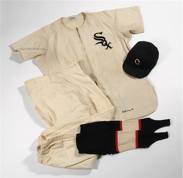 - 1949 Chicago White Sox Game Worn Uniform with Cap