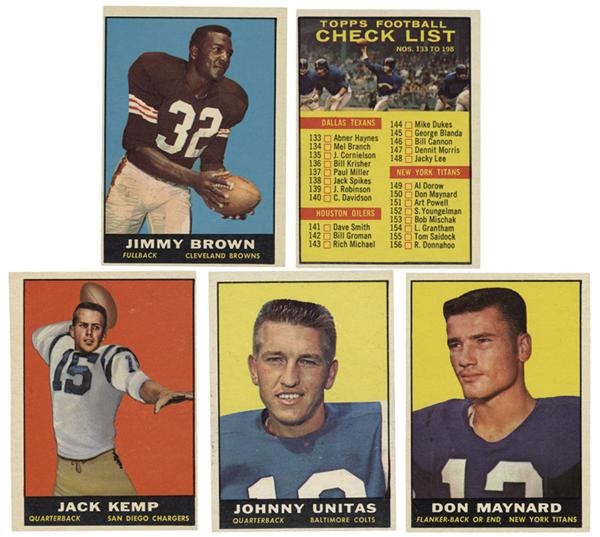 The M Carroll Football Collection - 1961 Topps Football Complete Set