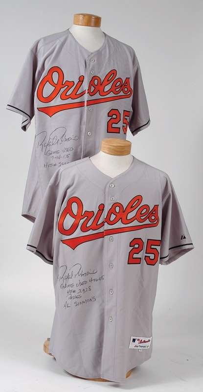 Collection of Significant Rafael Palmeiro Game Used Jerseys (2)