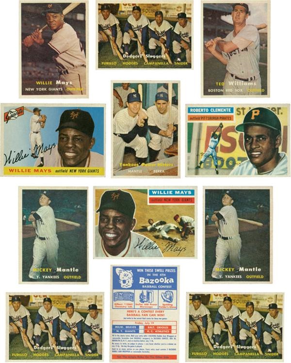 Baseball and Trading Cards - Vintage Baseball Shoebox Collection 1955-1957 (1423)
