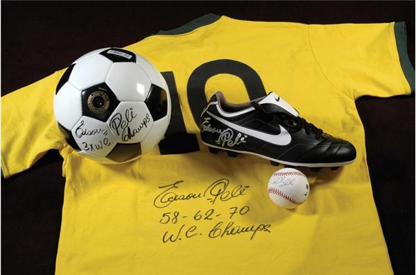 Collection of Pele Signed Items (4)