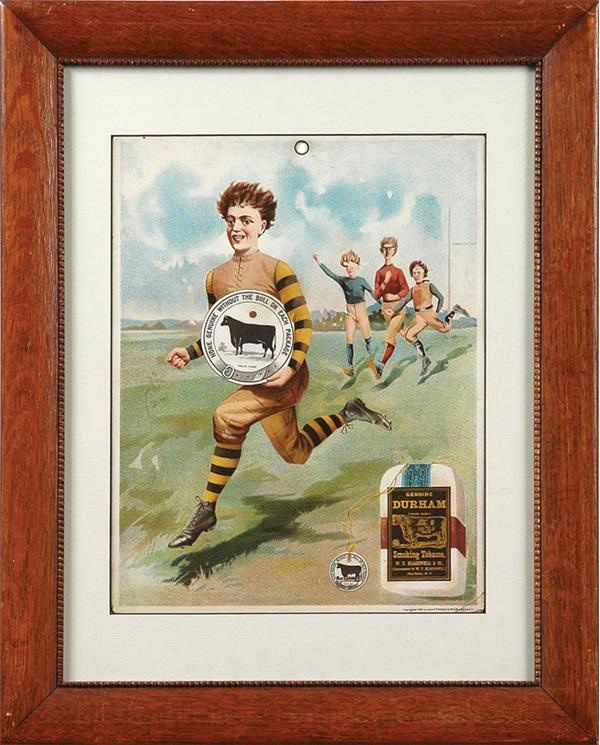 1894 Bull Durham Football Cardboard Advertising Poster