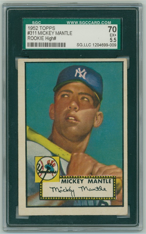 - 1952 Topps # 311 Mickey Mantle SGC 70 EX+ 5.5