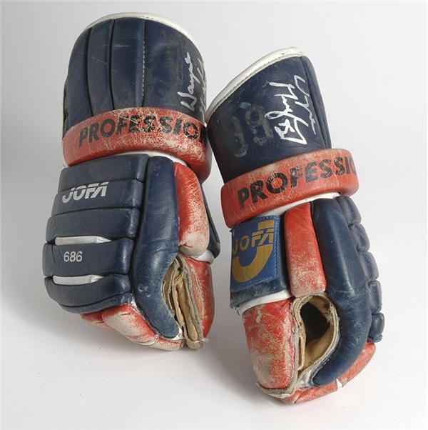 Hockey Equipment - Wayne Gretzky Game Used and Autographed Gloves