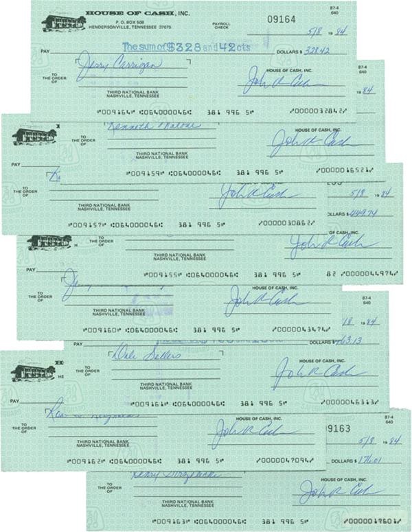 Johnny Cash Signed Bank Checks (8)