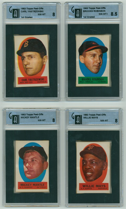 Baseball and Trading Cards - 1963 Topps Peel-Offs Set GAI Completely Graded