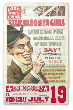 - 1882 Star Bloomer Girls Baseball Advertising Poster