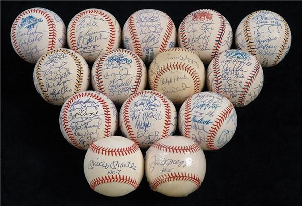 Baseball Autographs - Large Collection of Single and Team Signed Baseballs (54)