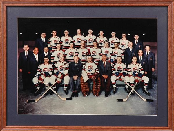 Hockey Equipment - 1967-1968 Camille Henry Buffalo Bisons Game Worn Jersey &amp; Team Photo