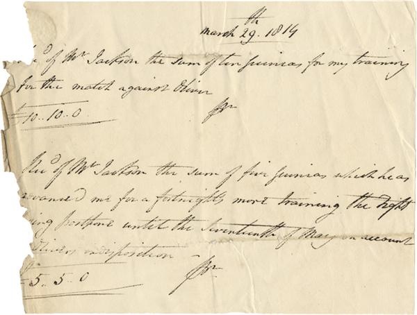 Muhammad Ali & Boxing - 1814 John Jackson Twice Signed Handwritten Notes