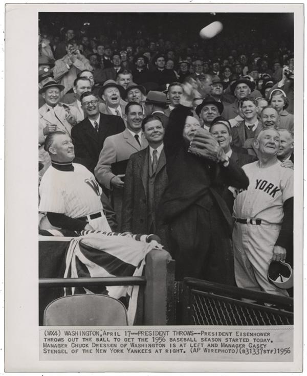 Presidential Baseball - Eisenhower Throws Out The Ball (1956)
