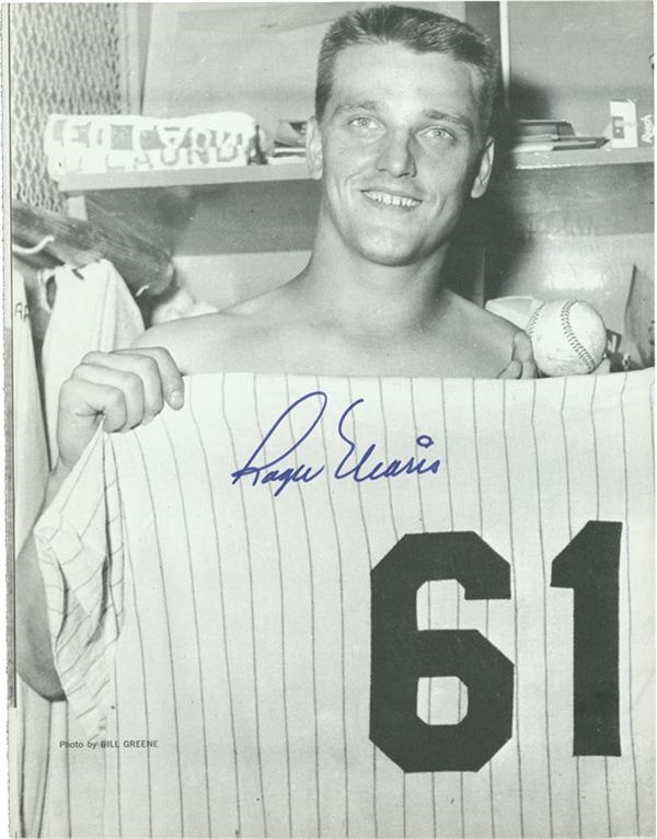 Mantle and Maris - Roger Maris Signed "61" Photo