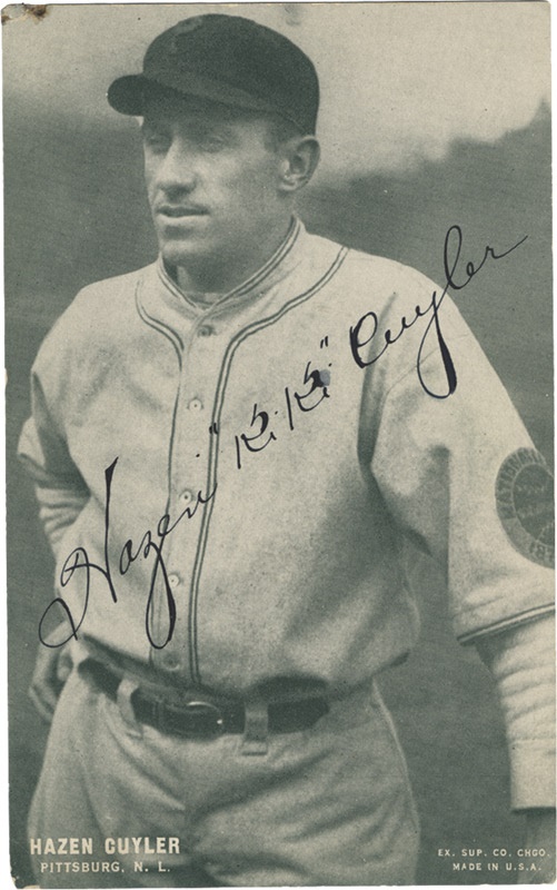 Baseball Autographs - 1920's Ki Ki Cuyler Signed Exhibit Card