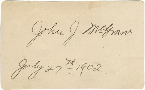 Baseball Autographs - 1902 John McGraw Signature