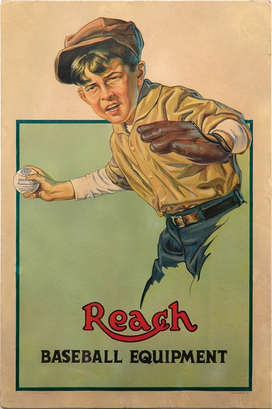 Ernie Davis - 1920s Reach Baseball Equipment Advertising Poster