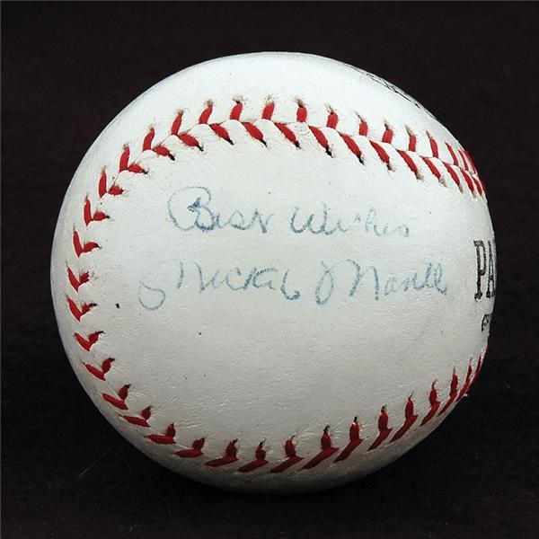 Mickey Mantle's Holiday Inn - Mickey Mantle Vintage 1950's Single Signed Baseball