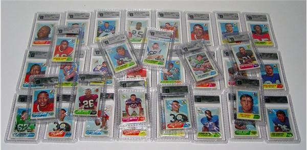 Unopened Material - 1968 Topps Football Cello Box Completely GAI Graded 34/36