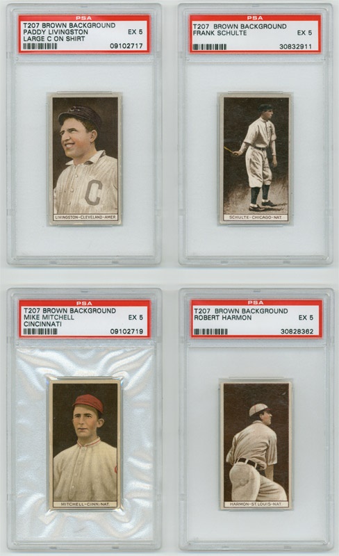 Baseball and Trading Cards - Collection of T207 With PSA Graded (17)