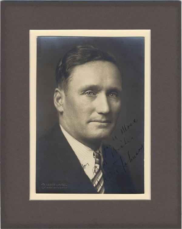 Baseball Autographs - Walter Johnson Signed Studio Photo