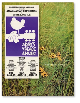 Concerts - Original Woodstock Festival Program And Handbill