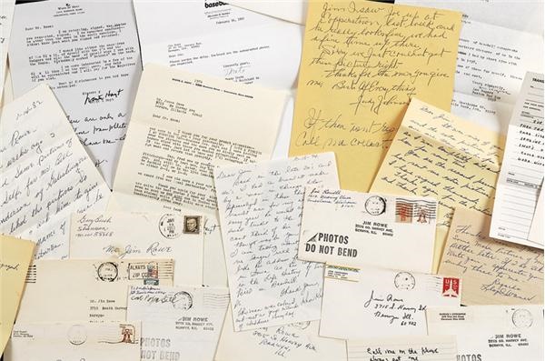 The Jim Rowe Collection - Jim Rowe's Personal Collection of Signed Letters From Baseball Players (300 + pieces)