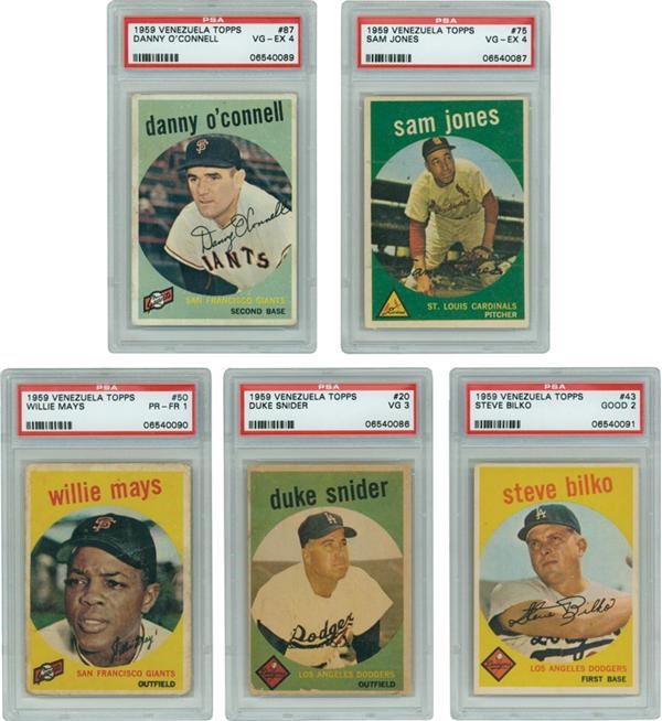 Baseball and Trading Cards - Collection of 1959 Venezuela Topps PSA Graded (5)