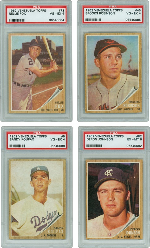 - Collection of 1962 Venezuela Topps All PSA Graded With Koufax (4)
