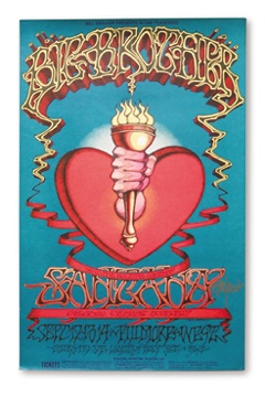 - 1968 Janis Joplin Rick Griffin Signed Concert Poster (14x22")