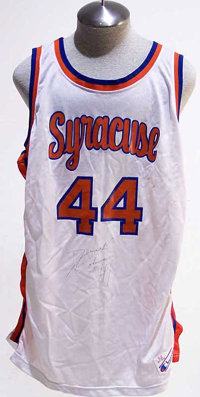 Derrick Coleman Syracuse Orangeman late 80's Autographed Game Used Jersey