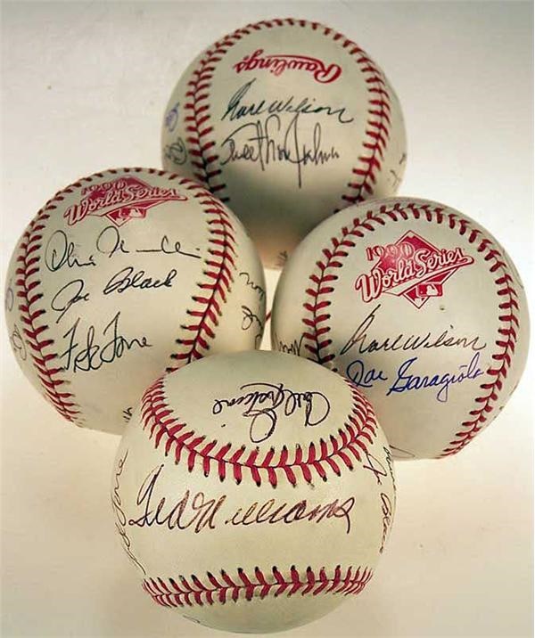 Autographs Baseball - Old Timers Signed World Series Baseballs (4)
