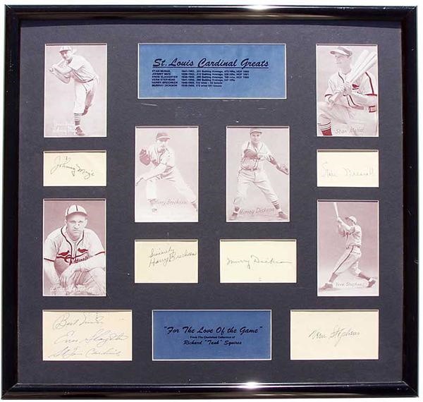 - Collection of Framed St Louis Cardinal Cut Singnatures