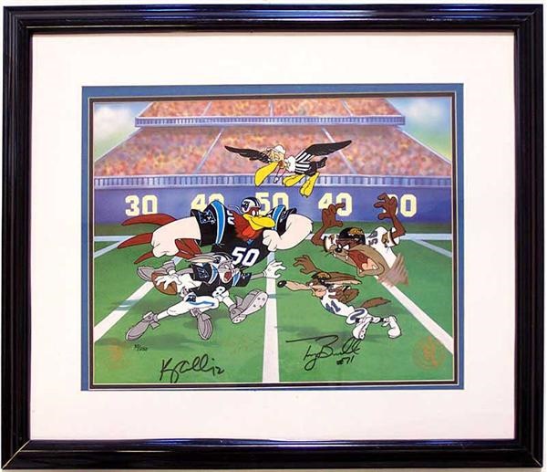 Autographs Football - Carolina Panthers Warner Brothers Football Signed Cel