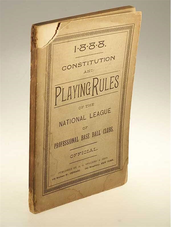 Baseball Memorabilia - 1888 Official Baseball Playing Rules Book.