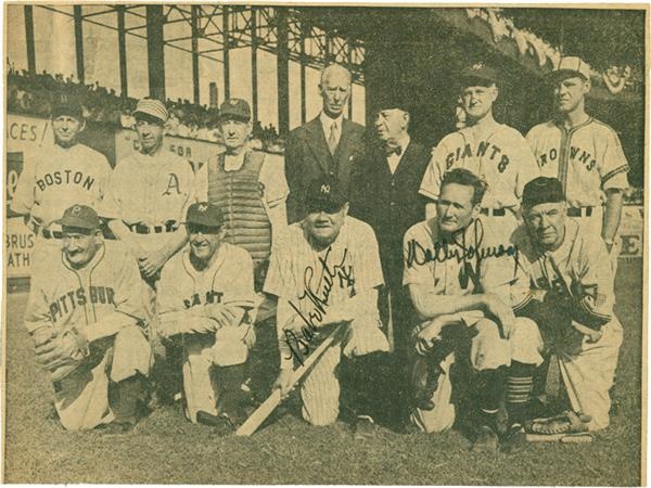 Autographs Baseball - Babe Ruth and Walter Johnson Signed Photo