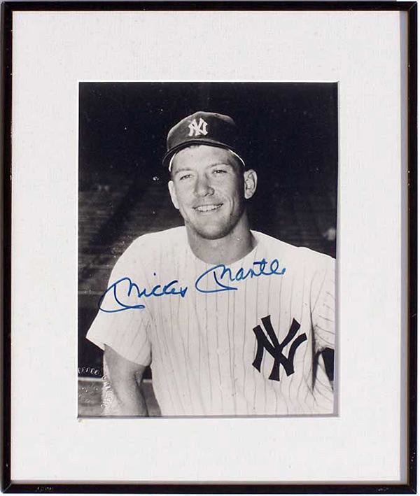 - Mickey Mantle in Yankees Uniform Signed Photo