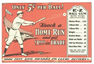 - 1920's E-Z Ball Gum Celluloid Advertising Sign
