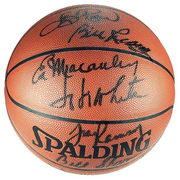 Autographs Other - Celtics Greats Signed Basketball with Bill Russell