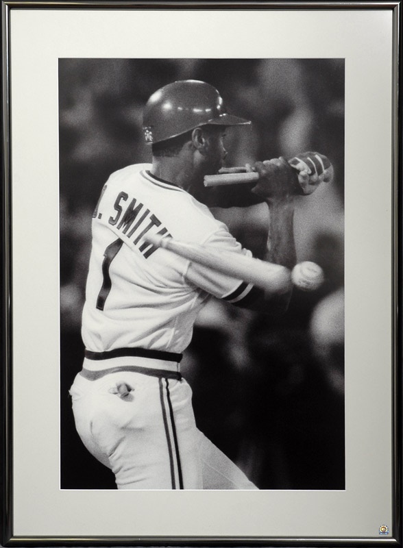 Memorabilia - Large Ozzie Smith Photo That Hung In Old Busch Stadium