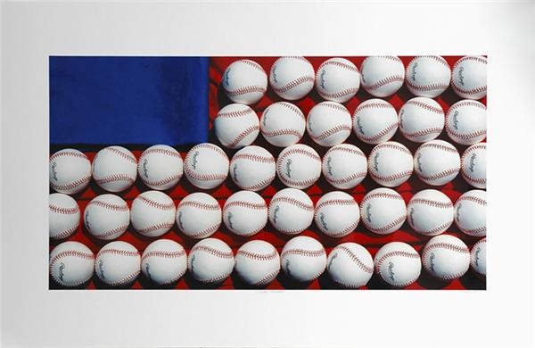 Memorabilia - Baseball Flag Photographic Art Print by Marquess