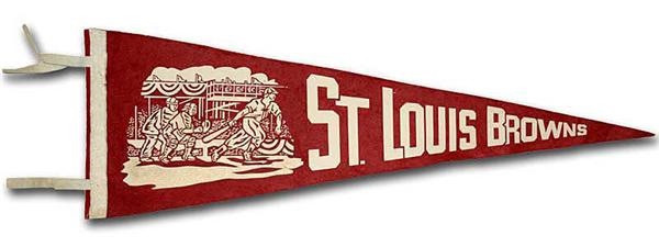 Baseball Memorabilia - 1940's St. Louis Browns pennant