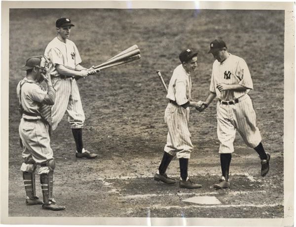 Baseball Memorabilia - Tony Lazzeri’s World Series Home Run Baseball News Service Photo(1937)