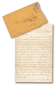 19th Century Baseball - 1863 Civil War Baseball Letter