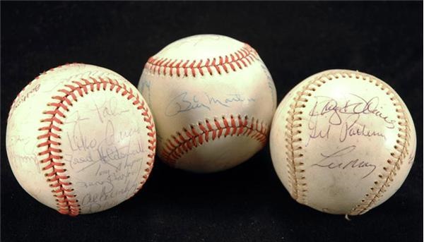 Collection of Signed Baseballs With 1977 Baltimore Orioles and Munson and Martin (3)
