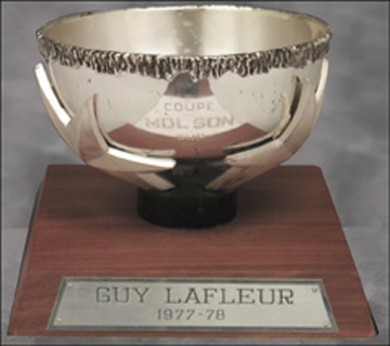 Guy Lafleur - 1977-78 Molson Cup Trophy Presented to Guy Lafleur (8")